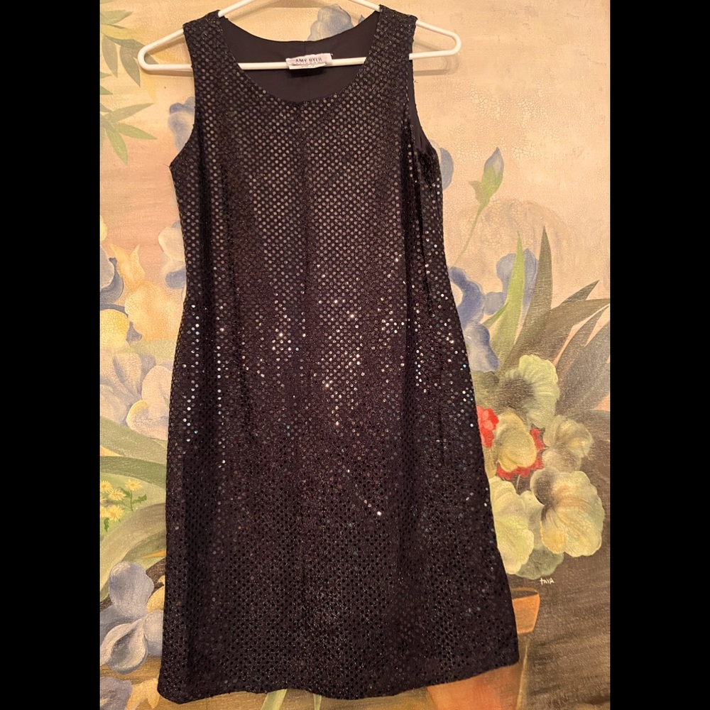 AMY BYER GIRLS SEQUIN SLEEVELESS SEQUIN DRESS SZ 12